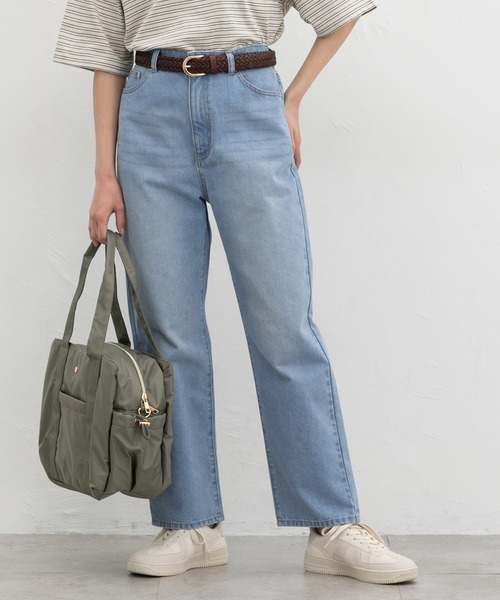 Honeys（ハニーズ）の「レギュラーストレート（股下６６ｃｍ）（デニムパンツ・レディース・インディゴブルー/ブルー/ブラック/グレー/ライトブルー・SS/S/M/LL/L/3L）」の3枚目の写真
