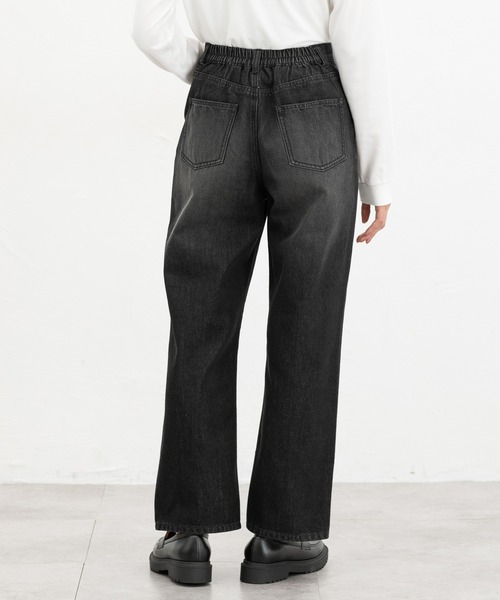 Honeys（ハニーズ）の「レギュラーストレート（股下６６ｃｍ）（デニムパンツ・レディース・インディゴブルー/ブルー/ブラック・SS/S/M/LL/L）」の21枚目の写真