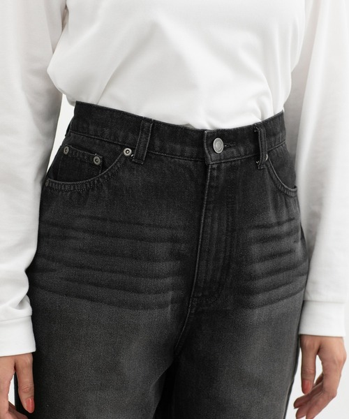 Honeys（ハニーズ）の「レギュラーストレート（股下６６ｃｍ）（デニムパンツ・レディース・インディゴブルー/ブルー/ブラック・SS/S/M/LL/L）」の22枚目の写真