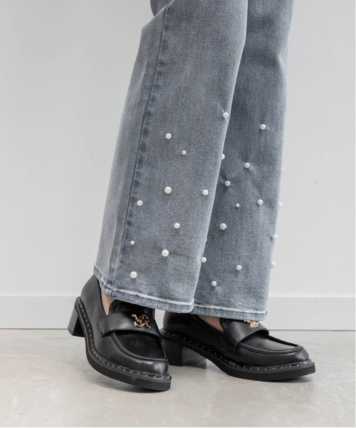 RANDA（ランダ）の「モノグラムスタッズボリュームローファー（ローファー・レディース・アイボリー/チェック/ブラック・M/S/LL/L）」の8枚目の写真