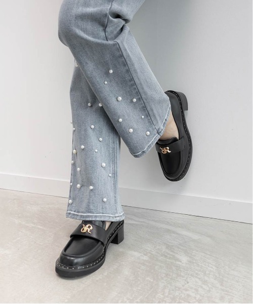 RANDA（ランダ）の「モノグラムスタッズボリュームローファー（ローファー・レディース・アイボリー/チェック/ブラック・M/S/LL/L）」の10枚目の写真