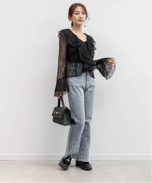 RANDA（ランダ）の「モノグラムスタッズボリュームローファー（ローファー・レディース・アイボリー/チェック/ブラック・M/S/LL/L）」の12枚目の写真