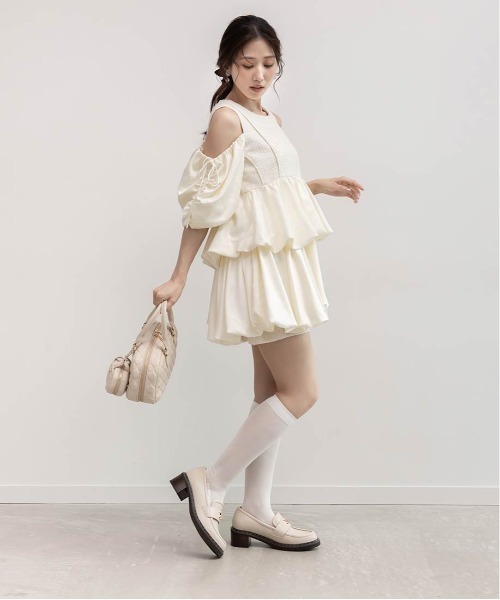 RANDA（ランダ）の「モノグラムスタッズボリュームローファー（ローファー・レディース・アイボリー/チェック/ブラック・M/S/LL/L）」の20枚目の写真