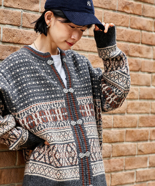 ウール チロリアンニットカーディガン（カーディガン/ボレロ