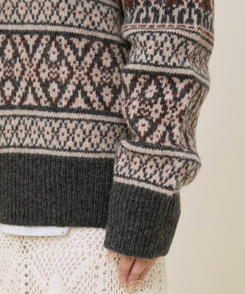 ウール チロリアンニットカーディガン（カーディガン/ボレロ