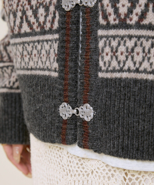 ウール チロリアンニットカーディガン（カーディガン/ボレロ