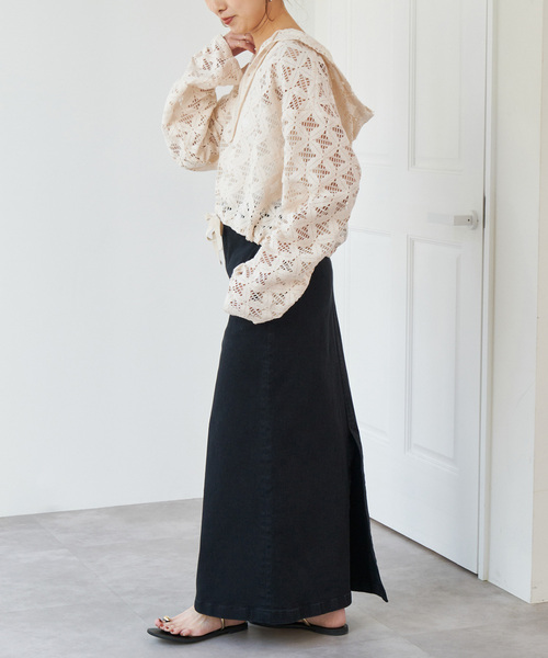 Spick & Span（スピックアンドスパン）の「《追加》Uhr / ウーア 別注Lace Foodie Tops（シャツ/ブラウス・レディース・アイボリー/ブラック・FREE）」の18枚目の写真