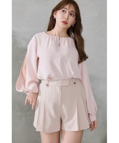 Herlipto Front Tuck Twill Shorts M アイボリー Front Tuck Twill Shorts