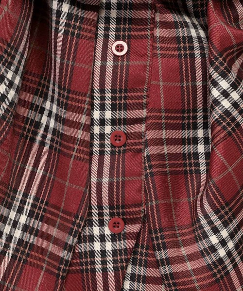 3.3 Field Trip （3.3フィールドトリップ）の「3.3 Field Trip／チェックオフショルブラウス（シャツ/ブラウス・レディース・ネイビー/ブラウン/レッド・FREE）」の12枚目の写真