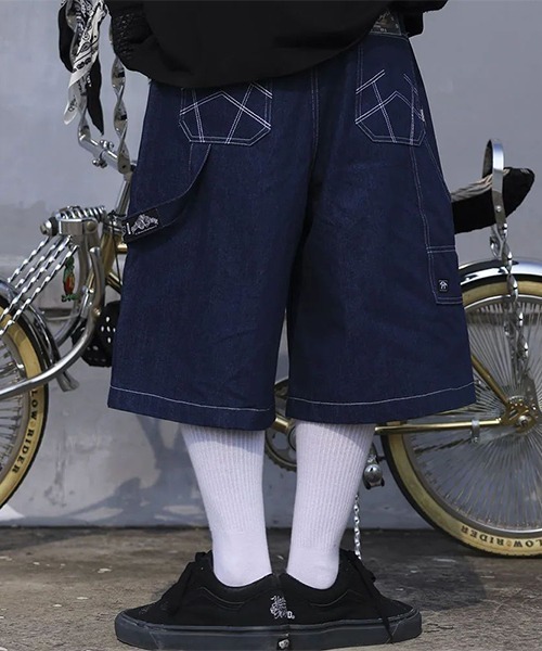 VIBGYOR（ヴィブジョー）の「デニムハーフパンツ/90sスタイル/Y2K(NEZ)（デニムパンツ・メンズ・ブルー/ブラック・FREE）」の2枚目の写真