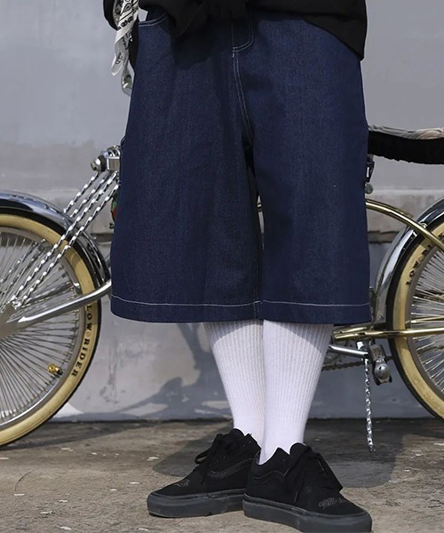VIBGYOR（ヴィブジョー）の「デニムハーフパンツ/90sスタイル/Y2K(NEZ)（デニムパンツ・メンズ・ブルー/ブラック・FREE）」の10枚目の写真