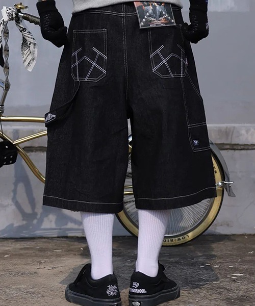 VIBGYOR（ヴィブジョー）の「デニムハーフパンツ/90sスタイル/Y2K(NEZ)（デニムパンツ・メンズ・ブルー/ブラック・FREE）」の4枚目の写真