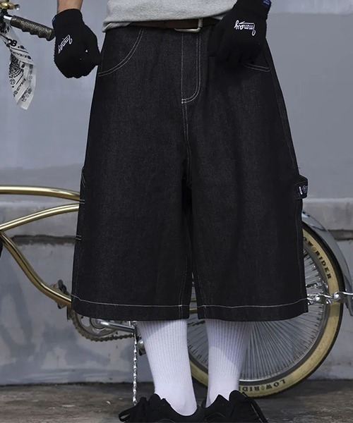 VIBGYOR（ヴィブジョー）の「デニムハーフパンツ/90sスタイル/Y2K(NEZ)（デニムパンツ・メンズ・ブルー/ブラック・FREE）」の5枚目の写真