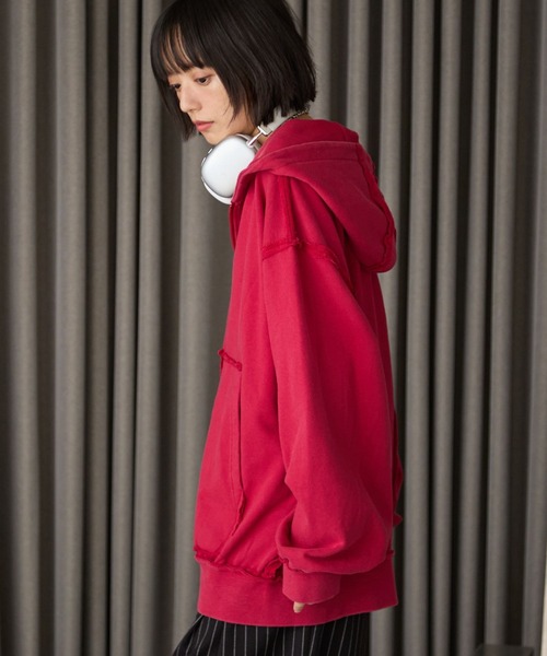 PBLIM(ページボーイリム)の「《UNISEX》リメイクフウジップパーカー(パーカー・レディース・チャコールグレー/ピンク/イエロー・SMALL/MEDIUM)」の21枚目の写真