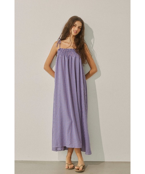 ALEXIA STAM（アリシアスタン）の「Plaid Ribbon Camisole Dress /リボンストラップギンガムワンピ（ワンピース・レディース・グリーン/ブルー/イエロー・FREE）」の3枚目の写真