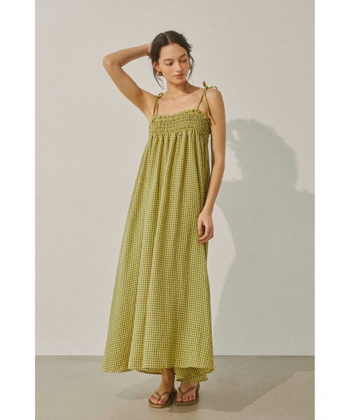 ALEXIA STAM（アリシアスタン）の「Plaid Ribbon Camisole Dress /リボンストラップギンガムワンピ（ワンピース・レディース・グリーン/ブルー/イエロー・FREE）」の16枚目の写真