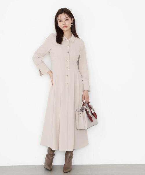 美品 ☆ CELFORD メタルボタンタックシャツワンピース ブルー 38 CELFORD（セルフォード）の「メタルボタンタックシャツ