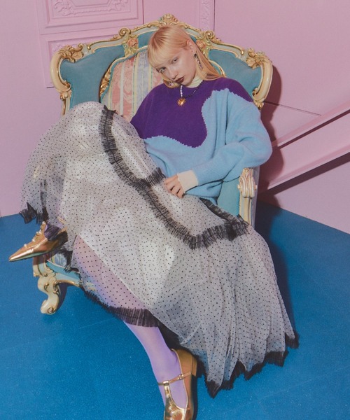 manana suerte（マニャーナスエルテ）の「DOTボリュームチュールスカート（スカート・レディース・アイボリー/ブラック・FREE）」の4枚目の写真