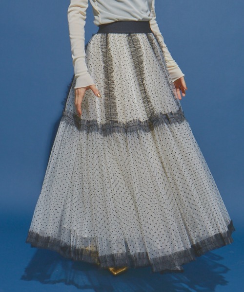 manana suerte（マニャーナスエルテ）の「DOTボリュームチュールスカート（スカート・レディース・アイボリー/ブラック・FREE）」の17枚目の写真