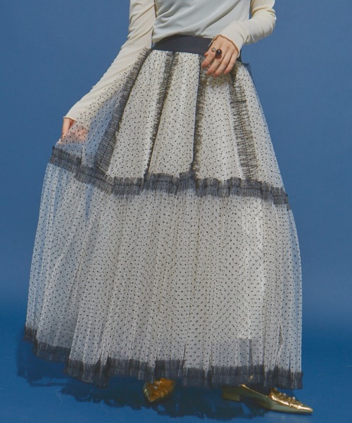manana suerte（マニャーナスエルテ）の「DOTボリュームチュールスカート（スカート・レディース・アイボリー/ブラック・FREE）」の21枚目の写真