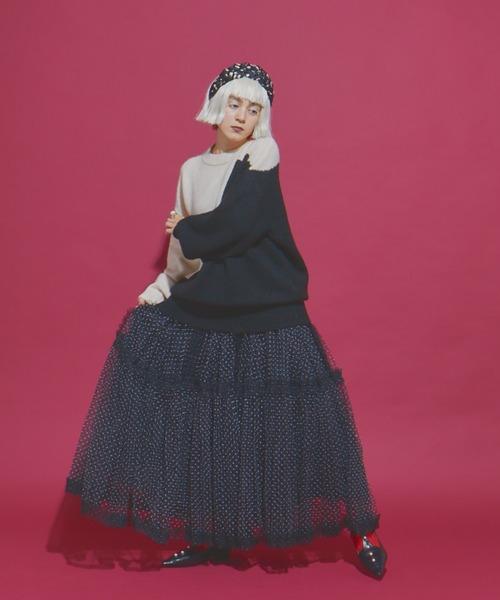 manana suerte（マニャーナスエルテ）の「DOTボリュームチュールスカート（スカート・レディース・アイボリー/ブラック・FREE）」の15枚目の写真