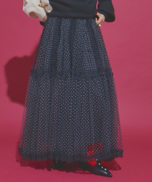 manana suerte（マニャーナスエルテ）の「DOTボリュームチュールスカート（スカート・レディース・アイボリー/ブラック・FREE）」の6枚目の写真