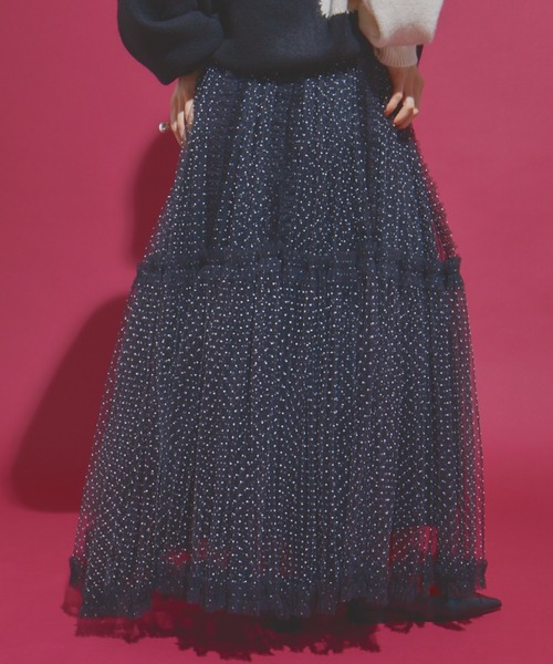 manana suerte（マニャーナスエルテ）の「DOTボリュームチュールスカート（スカート・レディース・アイボリー/ブラック・FREE）」の9枚目の写真