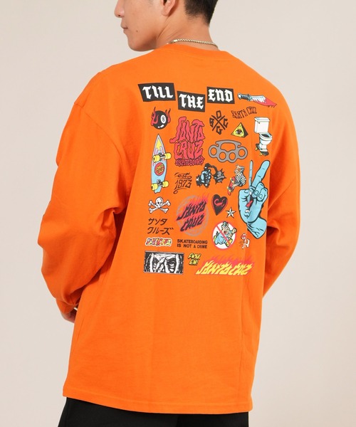 SANTA CRUZ(サンタクルーズ)の「【限定】SANTACRUZ/サンタクルーズ 長袖Tシャツ/ロンT バックプリント 502254404(Tシャツ/カットソー・メンズ・ホワイト/ライトブラック/オレンジ・XL/L/M)」の3枚目の写真