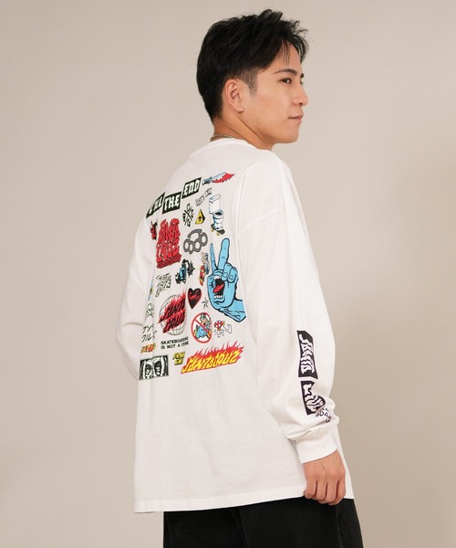 SANTA CRUZ(サンタクルーズ)の「【限定】SANTACRUZ/サンタクルーズ 長袖Tシャツ/ロンT バックプリント 502254404(Tシャツ/カットソー・メンズ・ホワイト/ライトブラック/オレンジ・XL/L/M)」の6枚目の写真