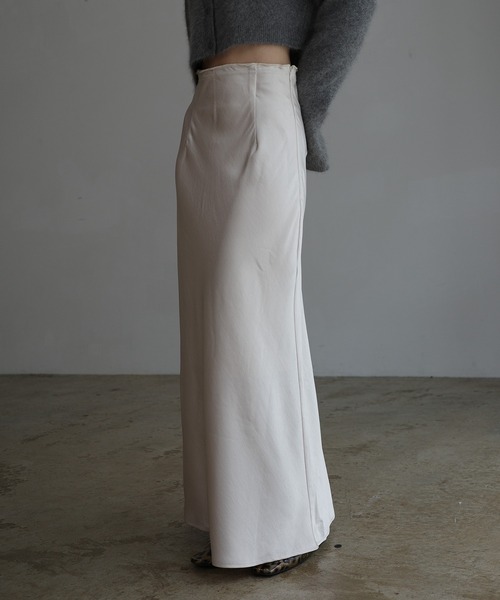 INTER FACTORY(インターファクトリー)の「mayu - サテンナロースカート made in INTER FACTORY(スカート・レディース・ブラウン/アイボリー・MEDIUM/SMALL)」の3枚目の写真