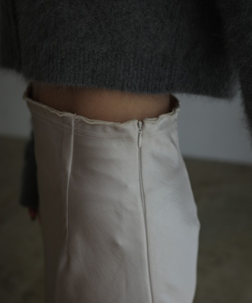 INTER FACTORY(インターファクトリー)の「mayu - サテンナロースカート made in INTER FACTORY(スカート・レディース・ブラウン/アイボリー・MEDIUM/SMALL)」の10枚目の写真