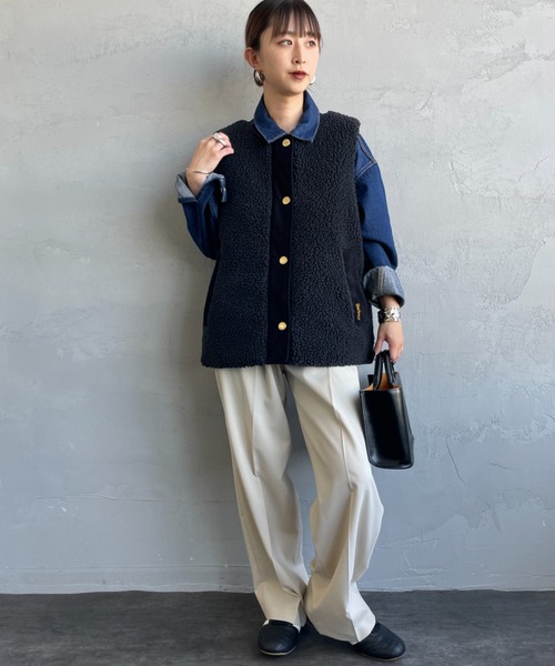 Barbour（バブアー）の「[Barbour/バブアー]  DULSIE LINER  テディフリース ライナー ボアベスト（ベスト・レディース・キナリ/ブラック/オリーブ・10）」の12枚目の写真