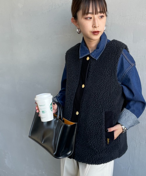 バブアー　ボアベスト　Barbour: DULSIE LINER ブラック　黒 JOURNAL STANDARD relume｜《追加》【BARBOUR/バブアー】DULSIE