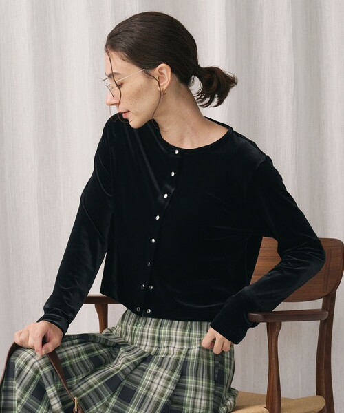 ユナイテッドアローズ フォックスカシミヤ オーバーカーディガン 黒