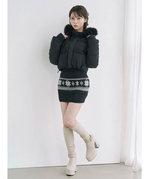 EATME（イートミー）の「ノルディックニットスカート（スカート・レディース・グレー/アイボリー/ブラック・FREE）」の5枚目の写真