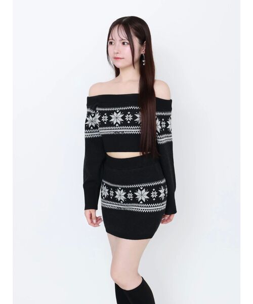 EATME（イートミー）の「ノルディックニットスカート（スカート・レディース・グレー/アイボリー/ブラック・FREE）」の10枚目の写真