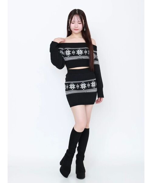 EATME（イートミー）の「ノルディックニットスカート（スカート・レディース・グレー/アイボリー/ブラック・FREE）」の12枚目の写真