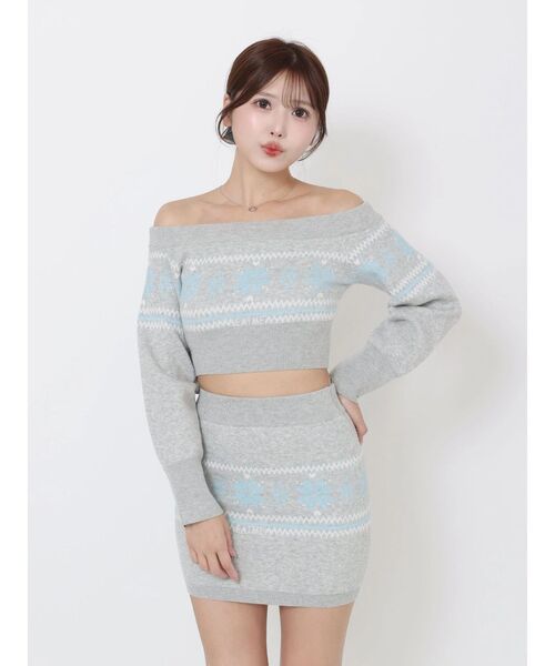 EATME（イートミー）の「ノルディックニットスカート（スカート・レディース・グレー/アイボリー/ブラック・FREE）」の13枚目の写真