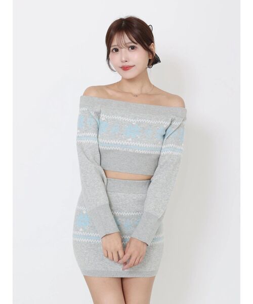 EATME（イートミー）の「ノルディックニットスカート（スカート・レディース・グレー/アイボリー/ブラック・FREE）」の14枚目の写真