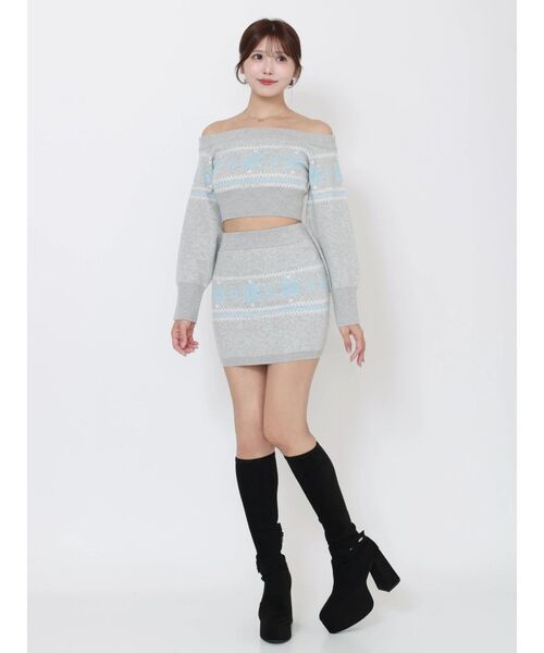 EATME（イートミー）の「ノルディックニットスカート（スカート・レディース・グレー/アイボリー/ブラック・FREE）」の15枚目の写真