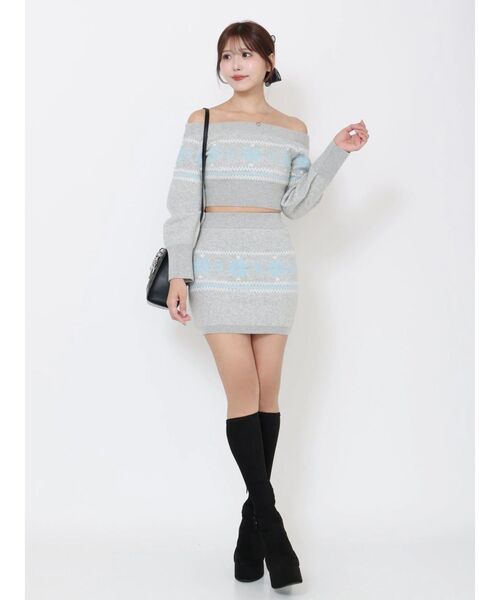 EATME（イートミー）の「ノルディックニットスカート（スカート・レディース・グレー/アイボリー/ブラック・FREE）」の17枚目の写真