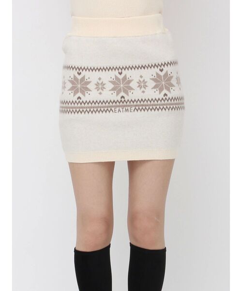 EATME（イートミー）の「ノルディックニットスカート（スカート・レディース・グレー/アイボリー/ブラック・FREE）」の18枚目の写真