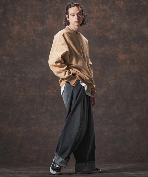 Jih Nunc（ジーヌンク）の「msw1729-裏起毛フェイクスウェードプルオーバー(JIH-R1141)（スウェット・メンズ・グレー/ブラック/ベージュ・S/L/M）」の9枚目の写真