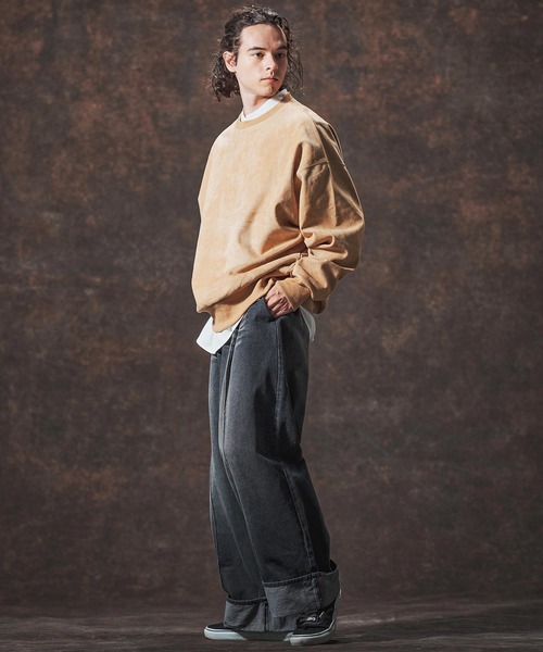 Jih Nunc（ジーヌンク）の「msw1729-裏起毛フェイクスウェードプルオーバー(JIH-R1141)（スウェット・メンズ・グレー/ブラック/ベージュ・S/L/M）」の10枚目の写真