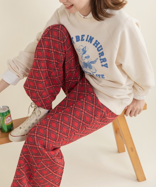 CHILD WOMAN（チャイルドウーマン）の「チェック柄キルトジャカード イージーパンツ（その他パンツ・レディース・レッド・FREE）」の22枚目の写真