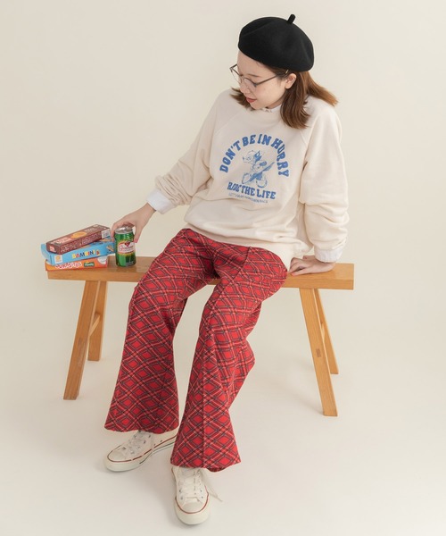 CHILD WOMAN（チャイルドウーマン）の「チェック柄キルトジャカード イージーパンツ（その他パンツ・レディース・レッド・FREE）」の21枚目の写真