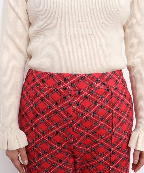 CHILD WOMAN（チャイルドウーマン）の「チェック柄キルトジャカード イージーパンツ（その他パンツ・レディース・レッド・FREE）」の9枚目の写真
