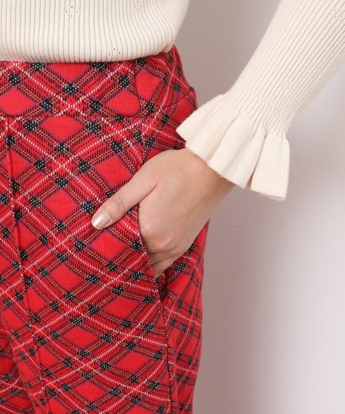CHILD WOMAN（チャイルドウーマン）の「チェック柄キルトジャカード イージーパンツ（その他パンツ・レディース・レッド・FREE）」の11枚目の写真