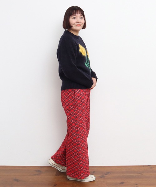 CHILD WOMAN（チャイルドウーマン）の「チェック柄キルトジャカード イージーパンツ（その他パンツ・レディース・レッド・FREE）」の2枚目の写真