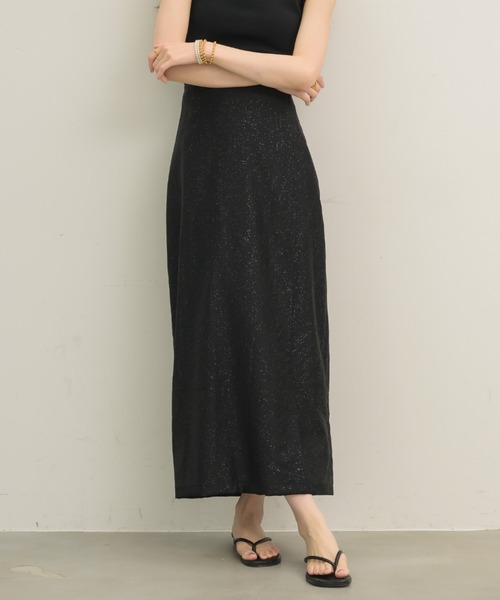 NEUNA(ヌナ)の「【あの大人気スカートからラメver.が登場?!】レイヤードラメラップスカート(スカート・レディース・アイボリー/ブラック・SMALL/MEDIUM)」の9枚目の写真